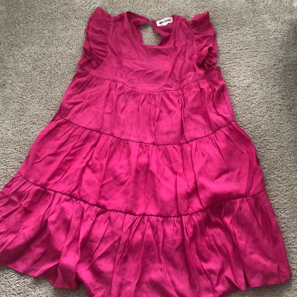 Hot pink ruffle dress